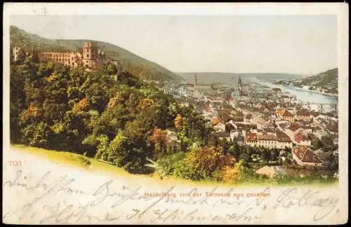 Ansichtskarte Heidelberg Panorama-Ansicht Schloss Neckar Stadt 1907