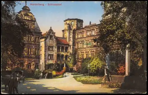 Ansichtskarte Heidelberg Heidelberger Schloss Schlosshof 1910