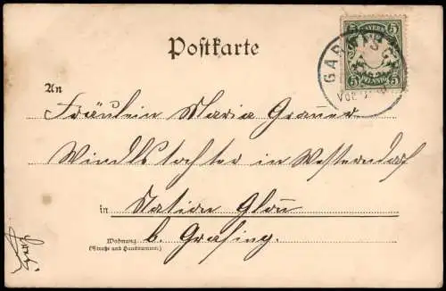 Ansichtskarte Garmisch-Partenkirchen Gruss Karte von der Partnachklamm 1905