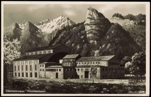 Ansichtskarte Oberammergau Partie am Passionstheater Passionsspielhaus 1932