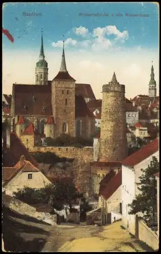 Ansichtskarte Bautzen Budyšin Michaeliskirche alte Wasserkunst 1915 Feldpost