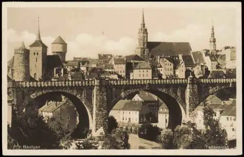 Ansichtskarte Bautzen Budyšin Panorama-Ansicht 1933