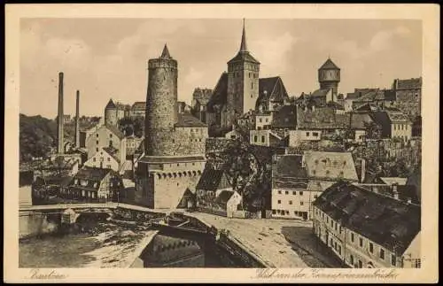 Bautzen Budyšin Panorama-Ansicht Blick von der Kronenprinzenbrücke 1925