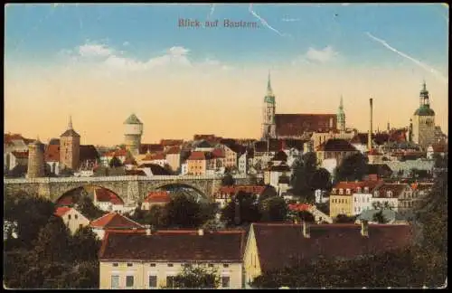 Ansichtskarte Bautzen Budyšin Panorama-Ansicht, Stadtansicht 1910