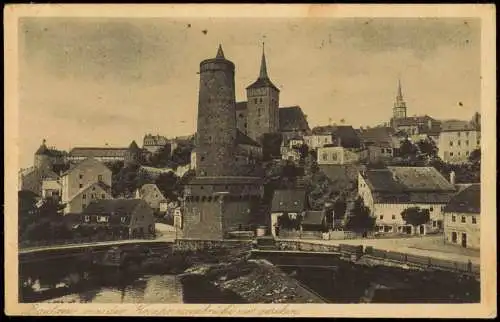 Bautzen Budyšin Panorama-Ansicht Blick von der Kronprinzenbrücke 1921