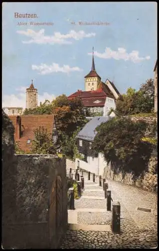 Bautzen Stadtteilansicht Alter Wasserturm St. Michaeliskirche 1916 Feldpost