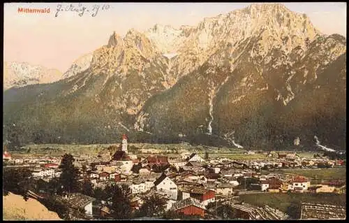 Ansichtskarte Mittenwald Panorama-Ansicht 1910