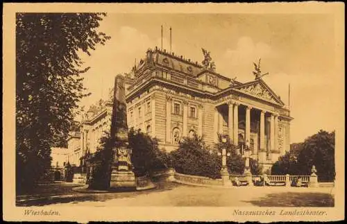 Ansichtskarte Wiesbaden Nassauisches Landestheater. 1925