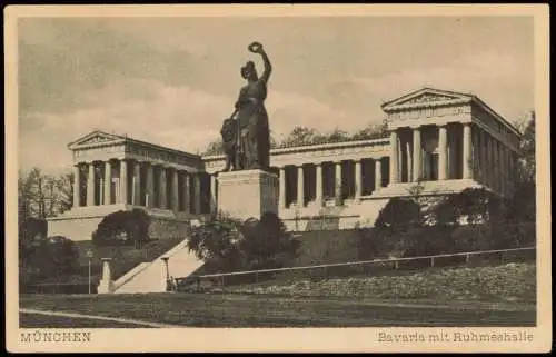 Ansichtskarte Ludwigsvorstadt-München Bavaria mit Ruhmeshalle 1920