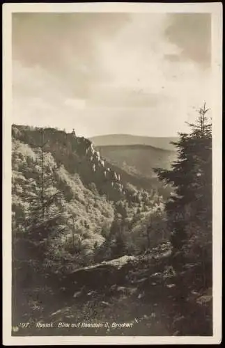 Ansichtskarte Ilsenburg (Harz) Ilsetal. Blick auf Ilsestein ù, Brocken 1929