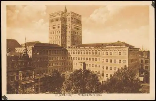 Ansichtskarte Düsseldorf Wilhelm-Marx-Haus, Seitenansicht 1925