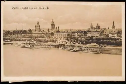 Ansichtskarte Mainz Stadt Dampfer 1919