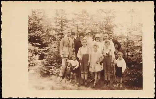 Ansichtskarte  Menschen / Soziales Leben - Familienfoto Waldwanderung 1925