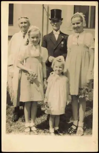 Ansichtskarte  Goldene Hochzeit Brautpaar Kinder 1944