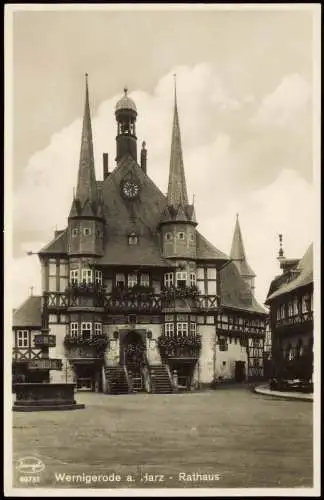 Ansichtskarte Wernigerode Rathaus 1936