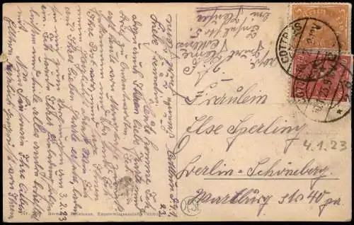 Brandenburg Trachten Typen Spreewald Ringelreihen 1923  Stempel Cottbus