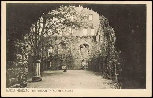 Ansichtskarte Baden-Baden Rittersaal im alten Schloss 1924