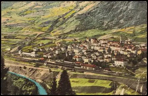 Ansichtskarte Airolo Gotthardpass mit Bahnhof 1914