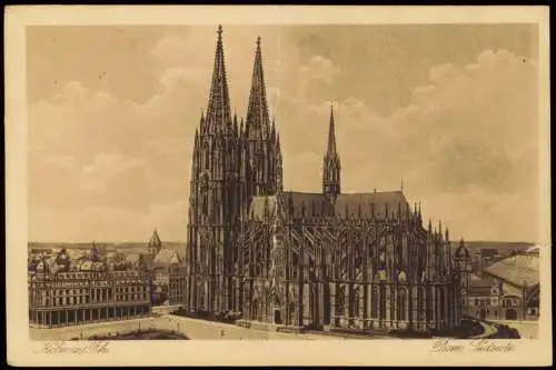 Ansichtskarte Köln Kölner Dom Südseite 1918