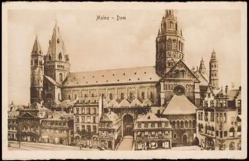 Ansichtskarte Mainz Dom 1918