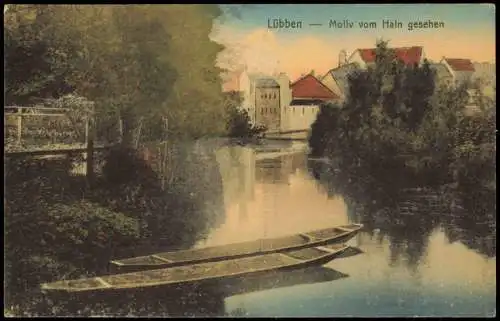 Ansichtskarte Lübben (Spreewald) Lubin (Błota) Motiv vom Hain gesehen 1913