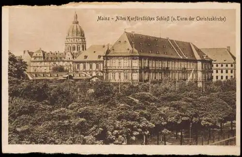 Mainz Altes Kurfürstliches Schloß (u. Turm der Christuskirche) 1924