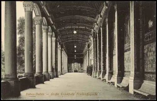 Ansichtskarte Baden-Baden Große Trinkhalle Friedrichsquelle 1912