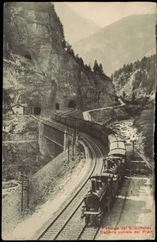 Brunnen SZ-Ingenbohl Gotthardbahn in Brunnen Dampflokomotive 1912