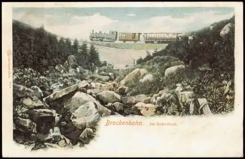 Ansichtskarte Ilsenburg (Harz) Brockenbahn Brocken - Im Eckerloch 1906