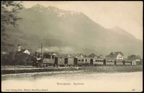 Meiringen Brünigbahn Dampflokomotive Sachseln Luzern–Interlaken Ost 1912