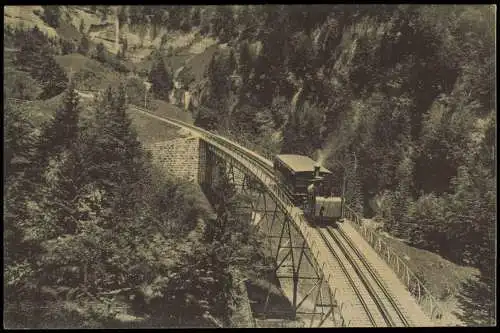 Ansichtskarte Vitznau Schnurtobelbrücke Rigibahn 1912