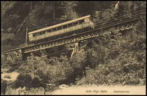 Ansichtskarte Vitznau Arth-Rigi-Bahn Rothfluhbrücke 1912