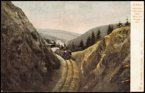 Ansichtskarte Ilsenburg (Harz) Harzquer- u. Brockenbahn Dampflokomotive 1904