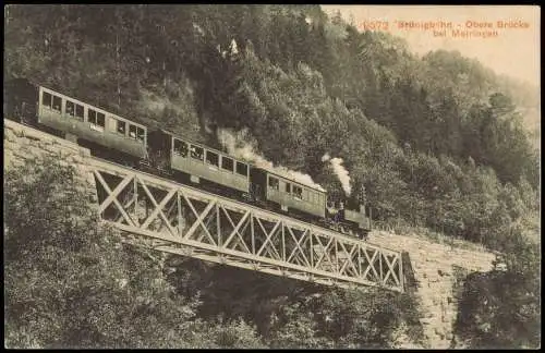 Ansichtskarte Meiringen Brünigbahn Dampflokomotive 1912