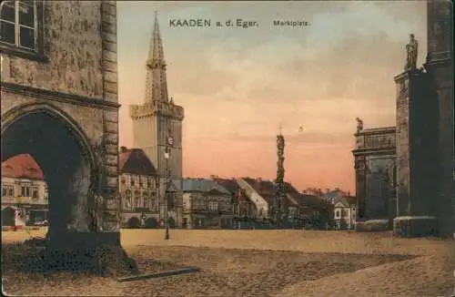 Postcard Kaaden Kadaň Markt colorierte AK 1918   Bohemia Böhmen