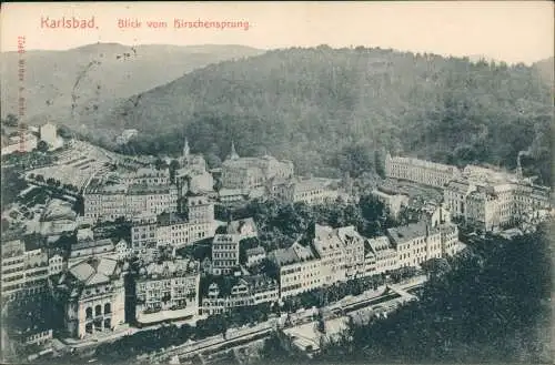 Postcard Karlsbad Karlovy Vary Blick vom Hirschensprung. 1908