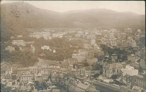 Postcard Karlsbad Karlovy Vary Stadtblick - Fotokarte 1917