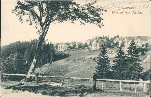 Ansichtskarte Oberhof (Thüringen) Blick auf das Oberland 1910  Bahnpoststempel