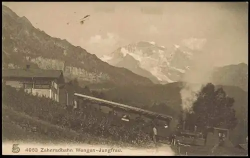 Ansichtskarte Grindelwald Zahnradbahn Wengen-Jungfrau. 1912