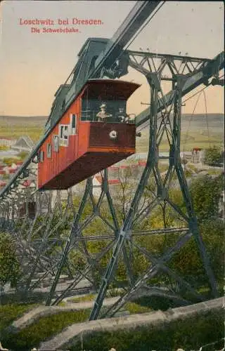 Ansichtskarte Loschwitz-Dresden Drahtseilbahn Schwebebahn 1920