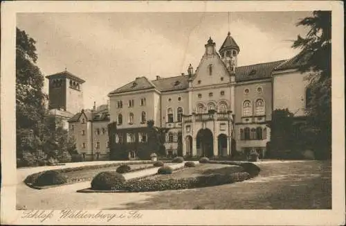 Ansichtskarte Waldenburg (Sachsen) Schloss - Rückseite 1928