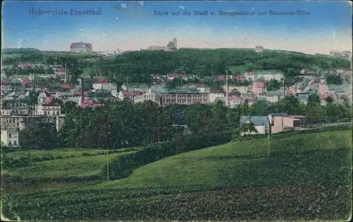 Hohenstein-Ernstthal Blick auf die Stadt u. Berggasthaus zur Bismarck-Höhe 1919