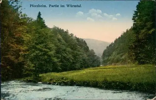 Ansichtskarte Pforzheim Partie im Würmtal. 1935