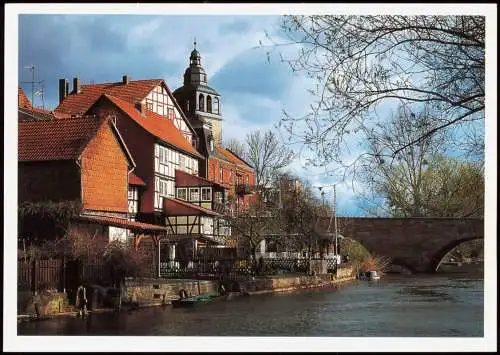 Ansichtskarte Bad Sooden-Allendorf Ortsansicht, Fluss Partie 2000