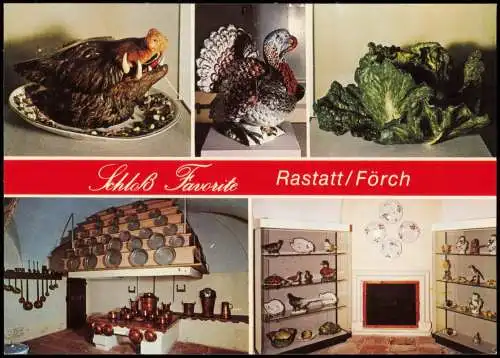 Ansichtskarte Rastatt Schloß Favorite Rastatt/Förch (Mehrbildkarte) 1981