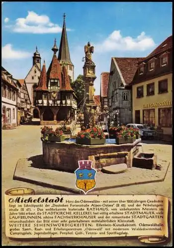 Ansichtskarte Michelstadt Ortsansicht (Chronik-Karte) 1970