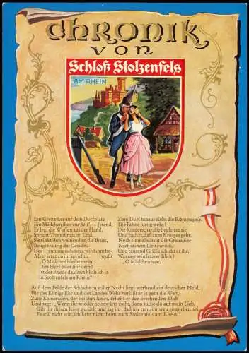 Ansichtskarte Stolzenfels-Koblenz Schloß Stolzenfels (Chronik-Karte) 1980