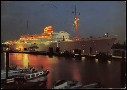 St. Pauli-Hamburg Hafen mit Schiff OSLOFJORD an der Überseebrücke 1975