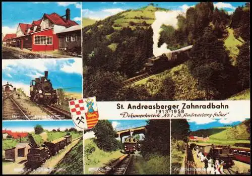 Sankt Andreasberg-Braunlage Mehrbild-AK  St. Andreasberger Zahnradbahn 1970