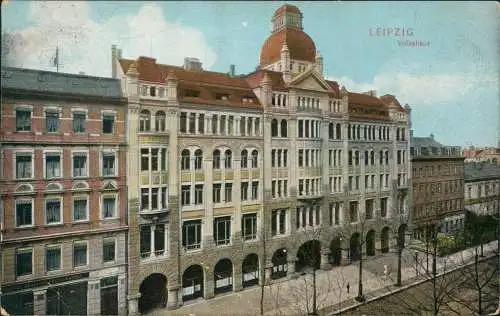 Ansichtskarte Zentrum-Süd-Leipzig Volkshaus, Straße 1909  gel. Eutritzsch